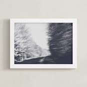 "Tree line" - Art Print in Midnight by Lying on the grass - Framed