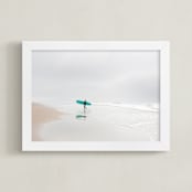 "California Surf" - Art Print in Teal by Jessica C Nugent - Framed