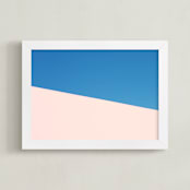 "Space & Boundaries II" - Art Print in Pink Coral by Caroline Mint - Framed