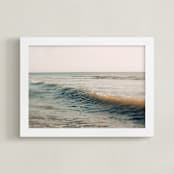 "I'll Send A Postcard" - Art Print in Light Blue by ALICIA BOCK - Framed