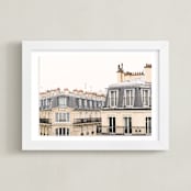 "Parisian Windows" - Art Print in Whitewashed by Annie Montgomery - Framed