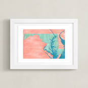 "Maryland in Paint" - Art Print in Maryland Blue by Denise Wong - Framed