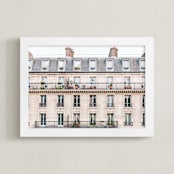 "Days in Paris" - Art Print in Crema by Jessica C Nugent - Framed