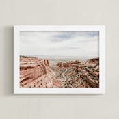 "Desert Horizon" - Art Print in Sand by Jamie Lollback - Framed