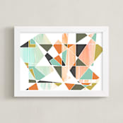 "Apertures No. 5" - Art Print in Coral by Genna Blackburn - Framed