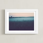 "Mystery" - Art Print in Gray sea by Lying on the grass - Framed