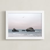 "California Seascape" - Art Print in Pacific Pastel by Wilder California - Framed