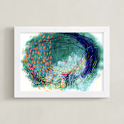 "No Place Like Home" - Art Print in Viridian Green by Denise Wong - Framed
