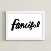 "Fanciful" - Art Print in Coal Black by Yours Madly - Framed