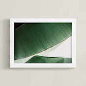 "leaf & light 1" - Art Print in deep ocean green by Alicia Abla - Framed