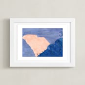"South Carolina in Paint" - Art Print in South Carolina Blue by Denise Wong - Framed