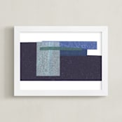 "Waves Crashing" - Art Print in Navy by Marissa Hodges - Framed