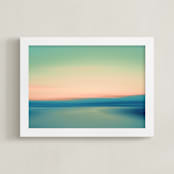 "Fluid Motion" - Art Print in Evening Turquoise  by Gabrial Reising - Framed