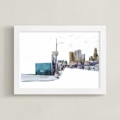 "Los Angeles streets" - Art Print in Eggplant by Viktoria Eperjesi - Framed