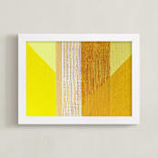 "Hues" - Art Print in Yellows by Jen Florentine - Framed