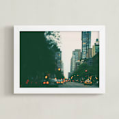"Night Falls" - Art Print in Pale Lilac by ALICIA BOCK - Framed