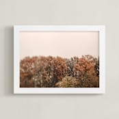 "Oak Leaves and Snowflakes" - Art Print in Autumn Oak by ALICIA BOCK - Framed