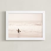 "Tranquil Surf" - Art Print in Blush by Shannon Howard - Framed