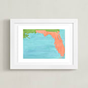 "Florida in Paint" - Art Print in Florida Orange by Denise Wong - Framed