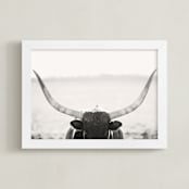 "Staredown" - Art Print in White by Amy Carroll - Framed