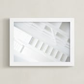 "Bright Stairway" - Art Print in White by Ilze Lucero - Framed