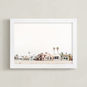 "Beach Houses" - Art Print in beach by Kamala Nahas - Framed