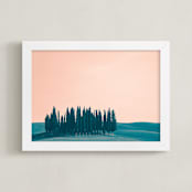 "Tuscan Hills 03" - Art Print in White by Kelsey Mucci - Framed