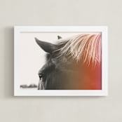 "Pink Pony" - Art Print in gray by ALICIA BOCK - Framed