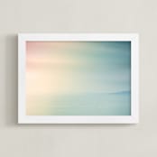 "Cotton Rainbow" - Art Print in Candy Blues by David Michuki - Framed