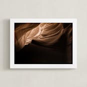 "Caramel Canyon II" - Art Print in Cocoa Brown by David Michuki - Framed