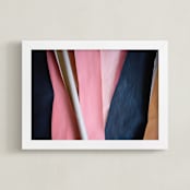 "Future Stripes" - Art Print in Bubblegum Pink by cyrille gulassa - Framed