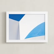 "Greek Geometry 1" - Art Print in Santorini by Jacquelyn Sloane Siklos - Framed