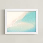 "A Day at Sea" - Art Print in Aqua Blue by Mike Sunu - Framed