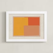 "Come And Stay With Me 1A" - Art Print in Albers Orange by Alain Castoriano - Framed