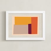 "Come And Stay With Me 2A" - Art Print in Albers Orange by Alain Castoriano - Framed
