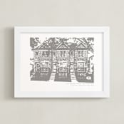 "House: Landscape Custom Letterpress Print" - Custom Letterpress Print in Warm Gray by Minted - Framed
