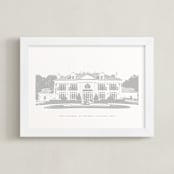 "Your Venue: Custom Letterpress Print" - Custom Letterpress Print in Cool Grey by Minted - Framed