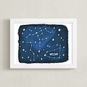 "Constellations" - Personalized Art Print in Midnight Blue by Morgan Kendall - Framed