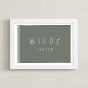 "Name Flag" - Personalized Art Print in Army Green by taylorVdesign - Framed