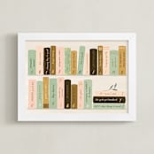 "ABC for booklovers" - Personalized Art Print in Mustard by Lottie Aldarwish - Framed