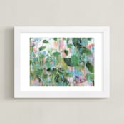 "Secret Garden" - Art Print in Leafy Green by Sonal Nathwani - Framed