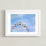 "Rainbow ride." - Art Print in beach mist blue by Dawn Smith - Framed