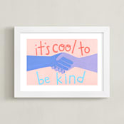 "It's Cool to Be Kind" - Art Print in Blush by Candace Wiant - Framed