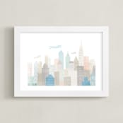 "Big City" - Art Print in Beige by Jessie Steury - Framed