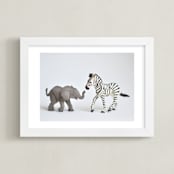 "These Friends" - Art Print in Light Grey by Kinga Subject - Framed