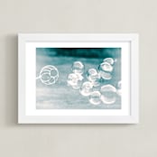 "Bubbles out of the Blue" - Art Print in Pale Aqua Blue by Mary Ann Glynn-Tusa - Framed