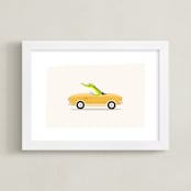 "Wacky Races I" - Art Print in Happy Yellow by David Michuki - Framed