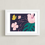 "Evening Blooms 2" - Art Print in Violet by Haley Warner - Framed