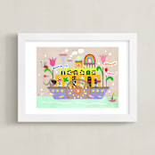 "Onward to a Beautiful Future" - Art Print in Mint by Shelley Kommers - Framed