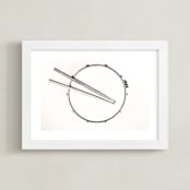 "Drummer" - Art Print in black and white by Marker Girl - Framed